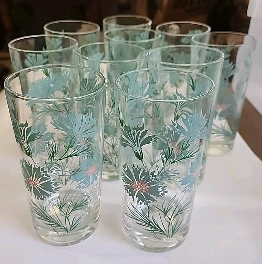 10 Vintage MCM Taylor Smith TST Boutonniere Ever Yours 10oz Tumblers 5.5\