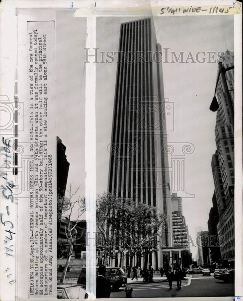 1968 Press Photo General Motors building at Fifth Avenue in New York - piw25964