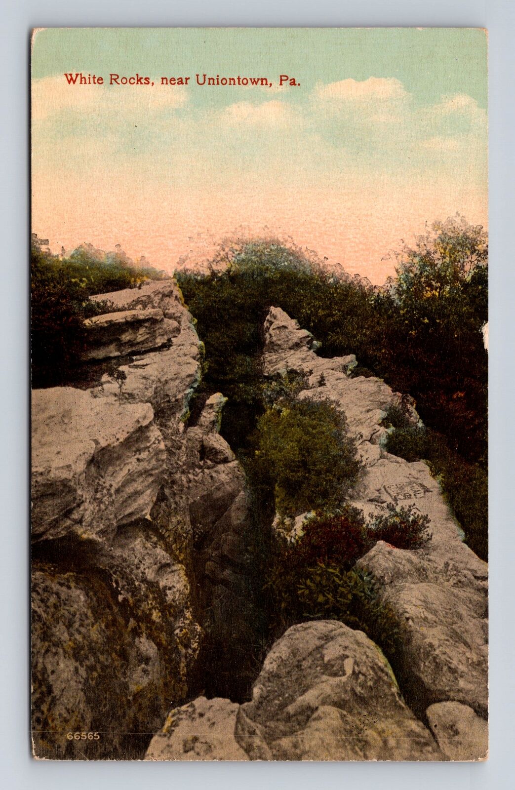 Uniontown PA-Pennsylvania, White Rocks, Antique Vintage Souvenir Postcard