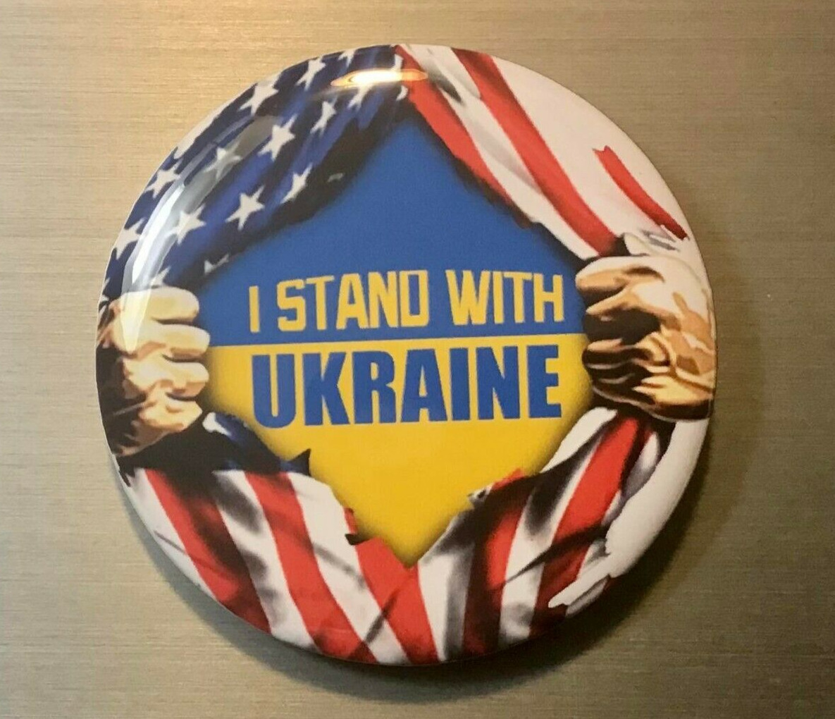 I STAND WITH UKRAINE PIN BUTTON 2.25