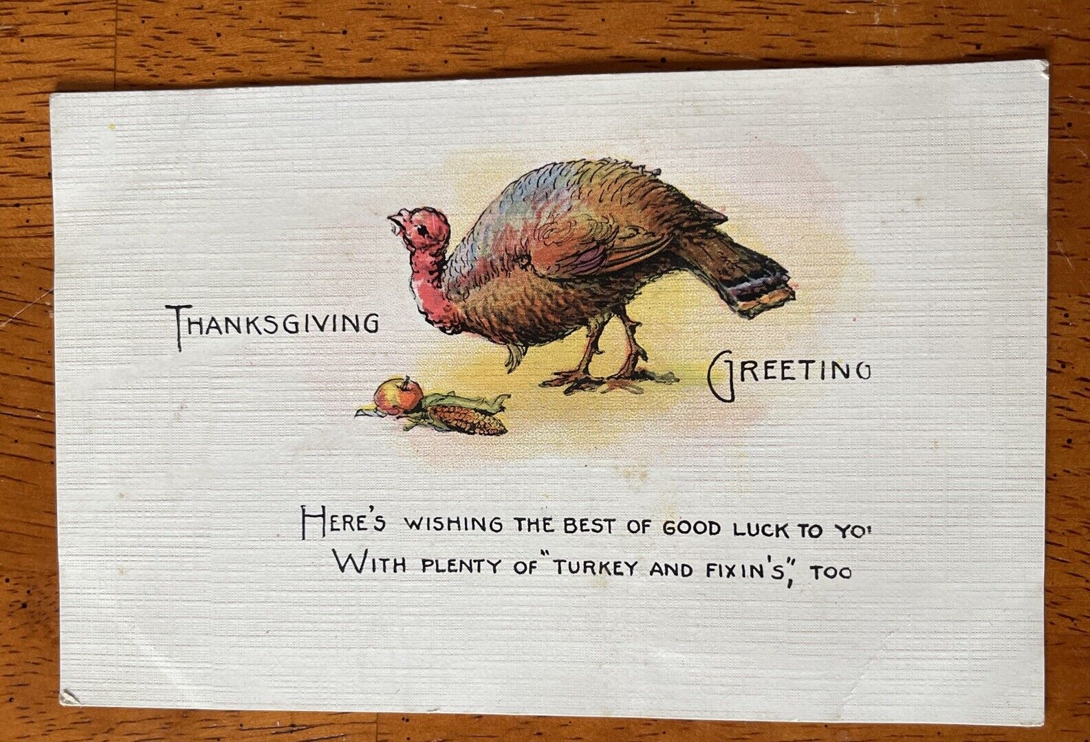 Vintage Postcard Thanksgiving Greeting Turkey