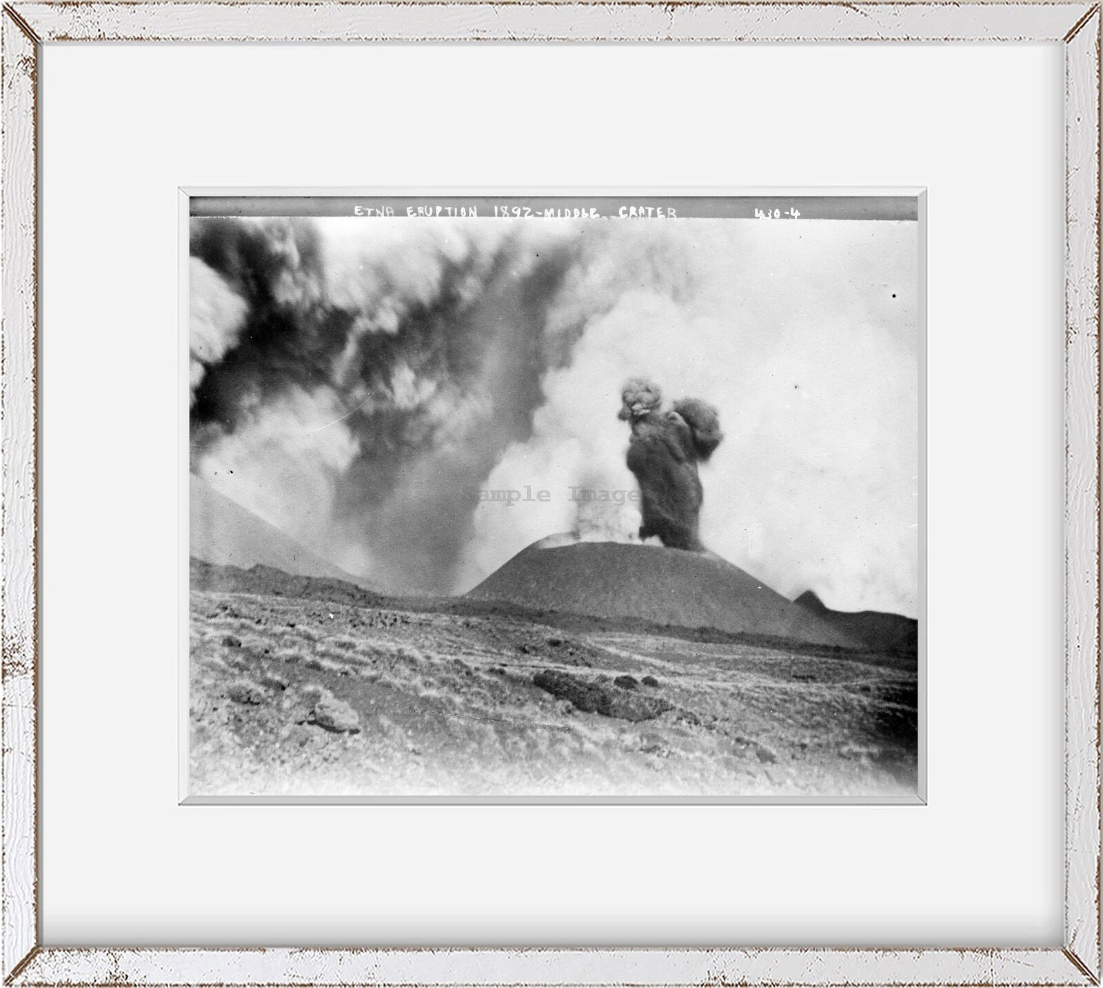 1911 Photo Etna eruption 1892 - Middle crater