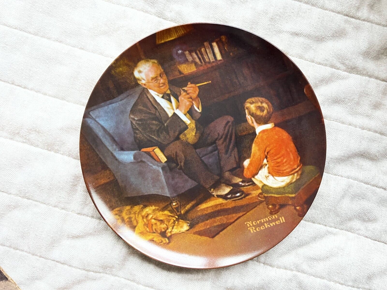 Norman Rockwell Plate -The Tycoon 1982 Limited Ed Authentic w/Certificate #9730D