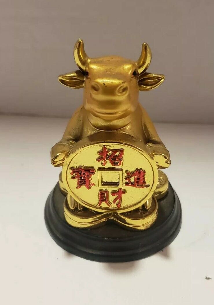 Golden Year Of The Ox Lucky Statue 4 in