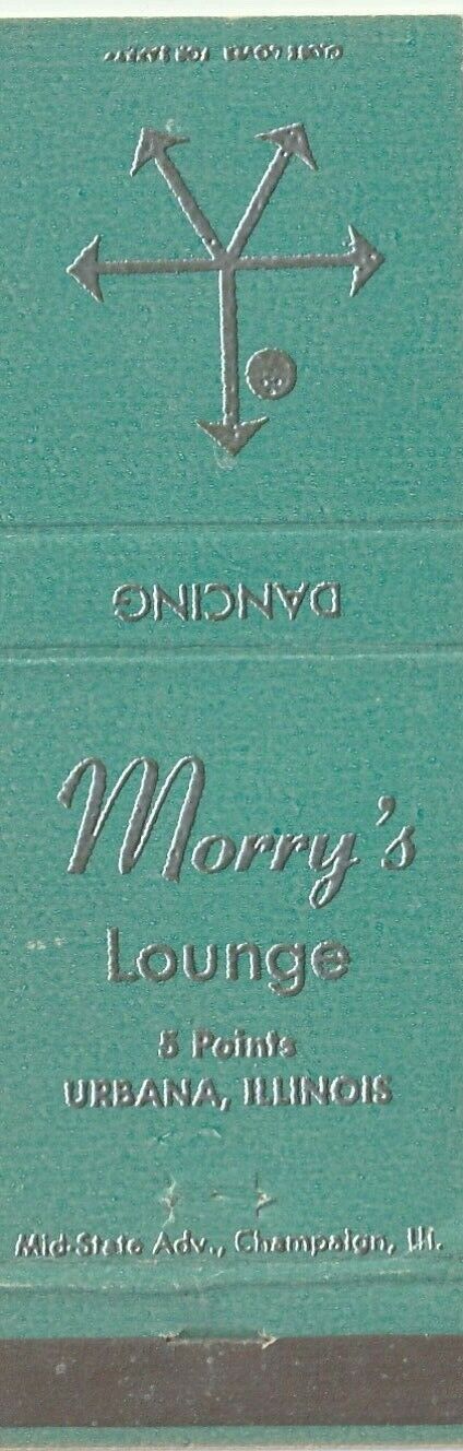 VINTAGE MATCHBOOK COVER. MORRY\'S LOUNGE. URBANA, IL.