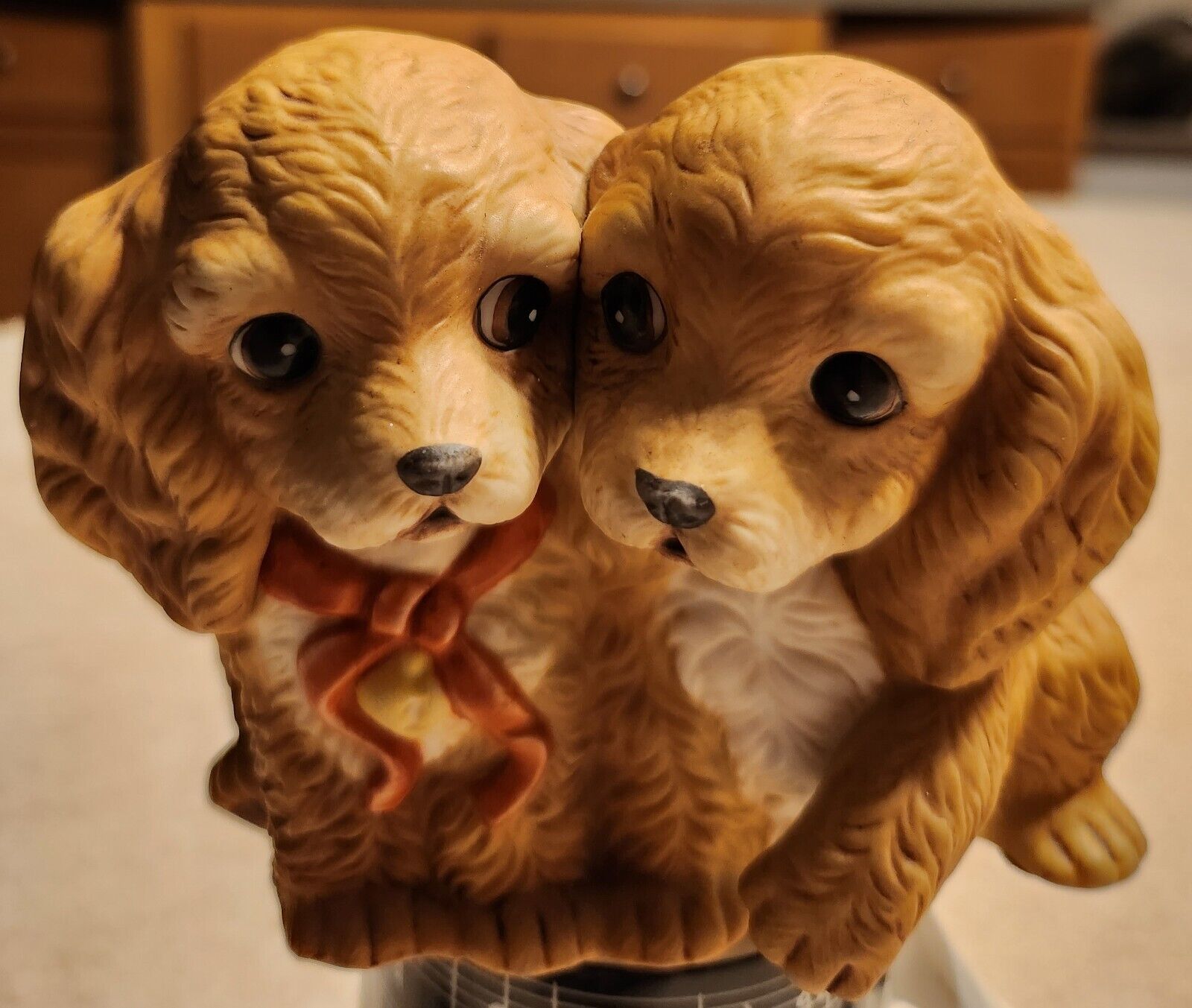 ⭐️Vintage 1988 Masterpiece Porcelain Homeco Cocker Spaniel Puppies Dogs Figurine