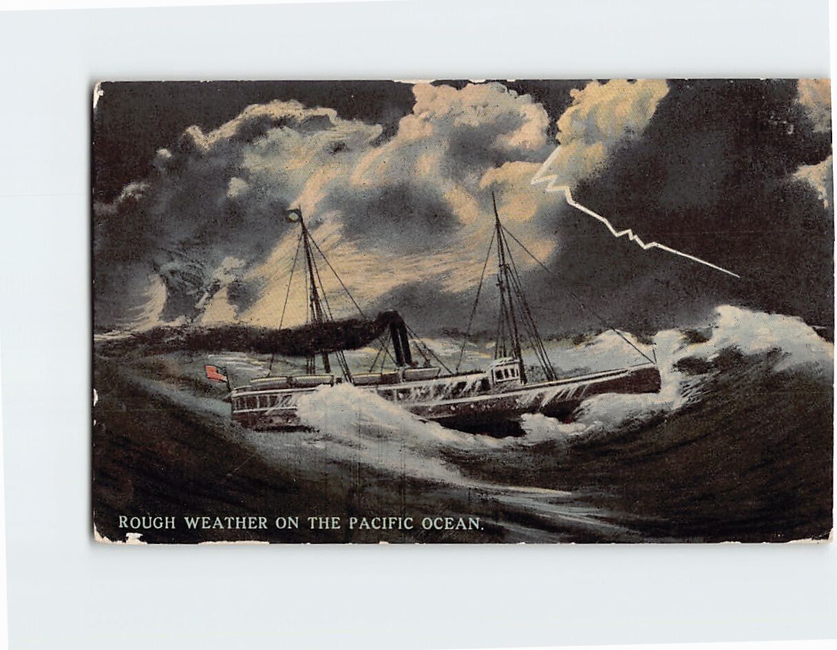 Postcard Rough Weather on the Pacific Ocean