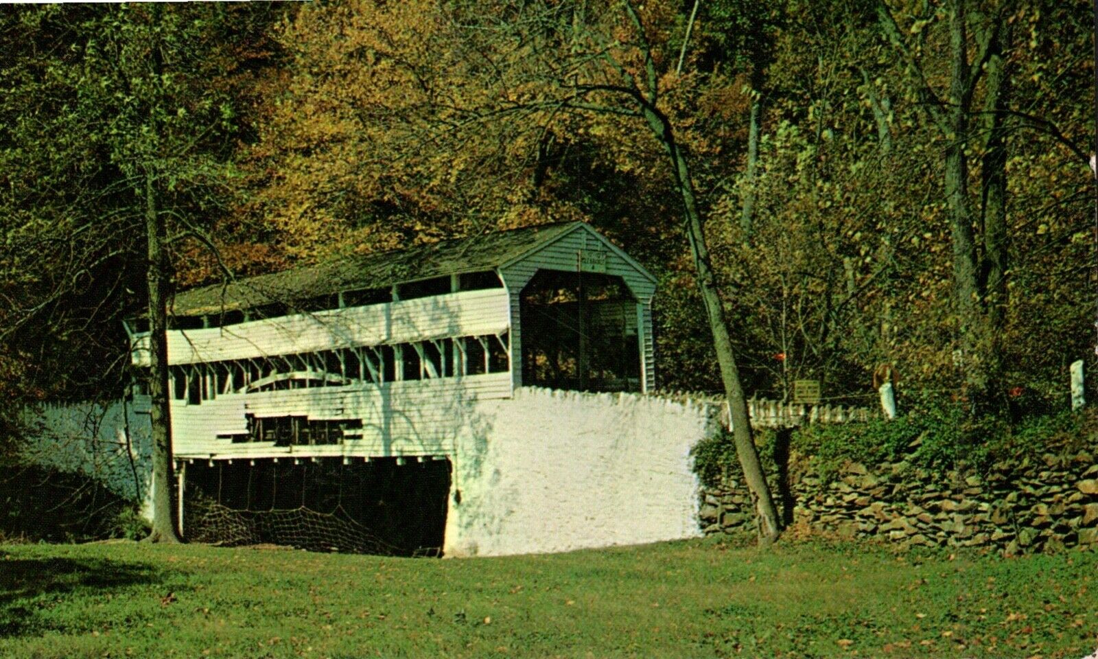 Postcard, Greetings from Cohick\'s Trading Post, Salladasburg, PA, Covered Bridge