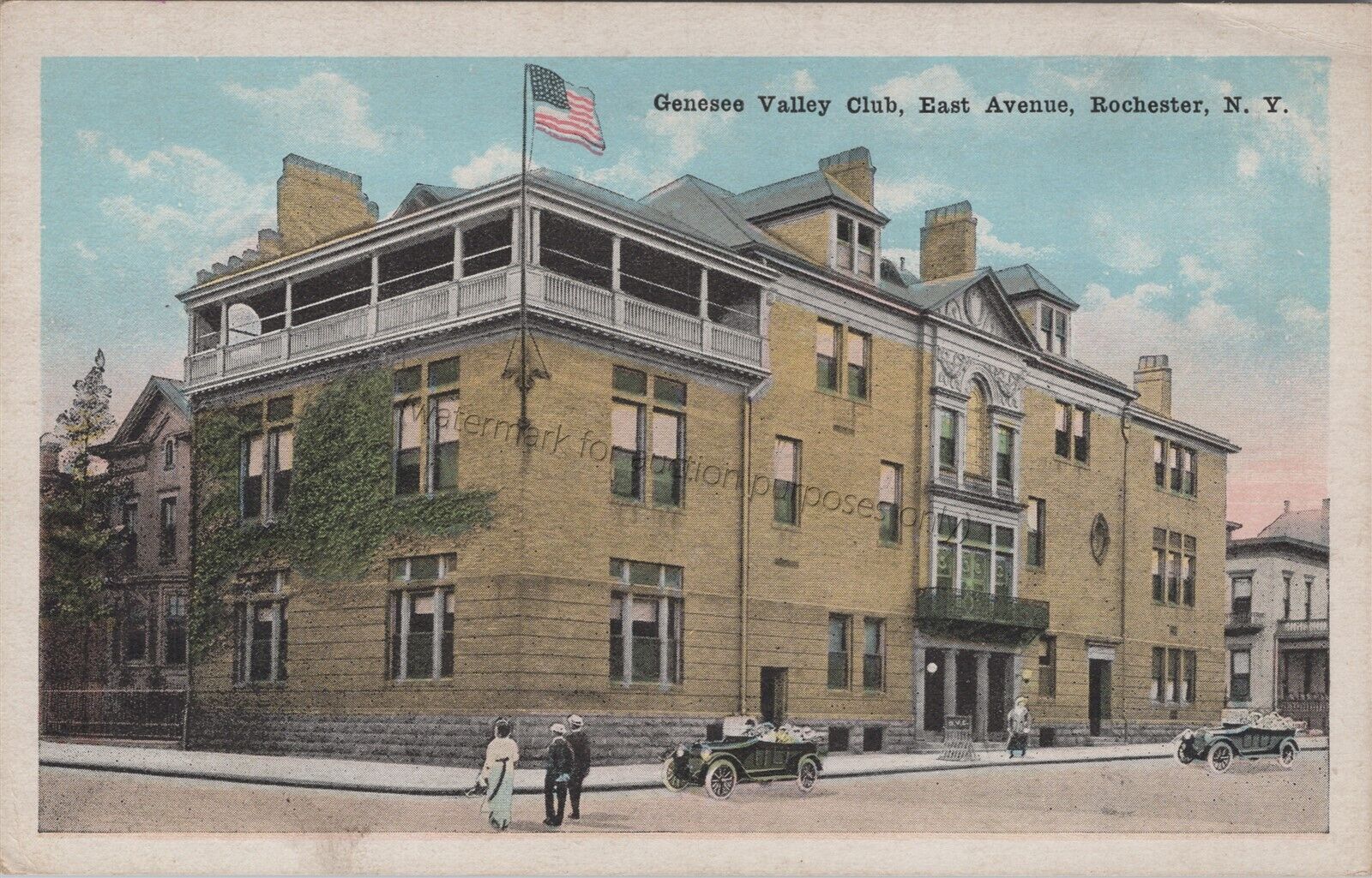 Rochester, NY: Genesee Valley Club East Avenue - Vintage New York Postcard