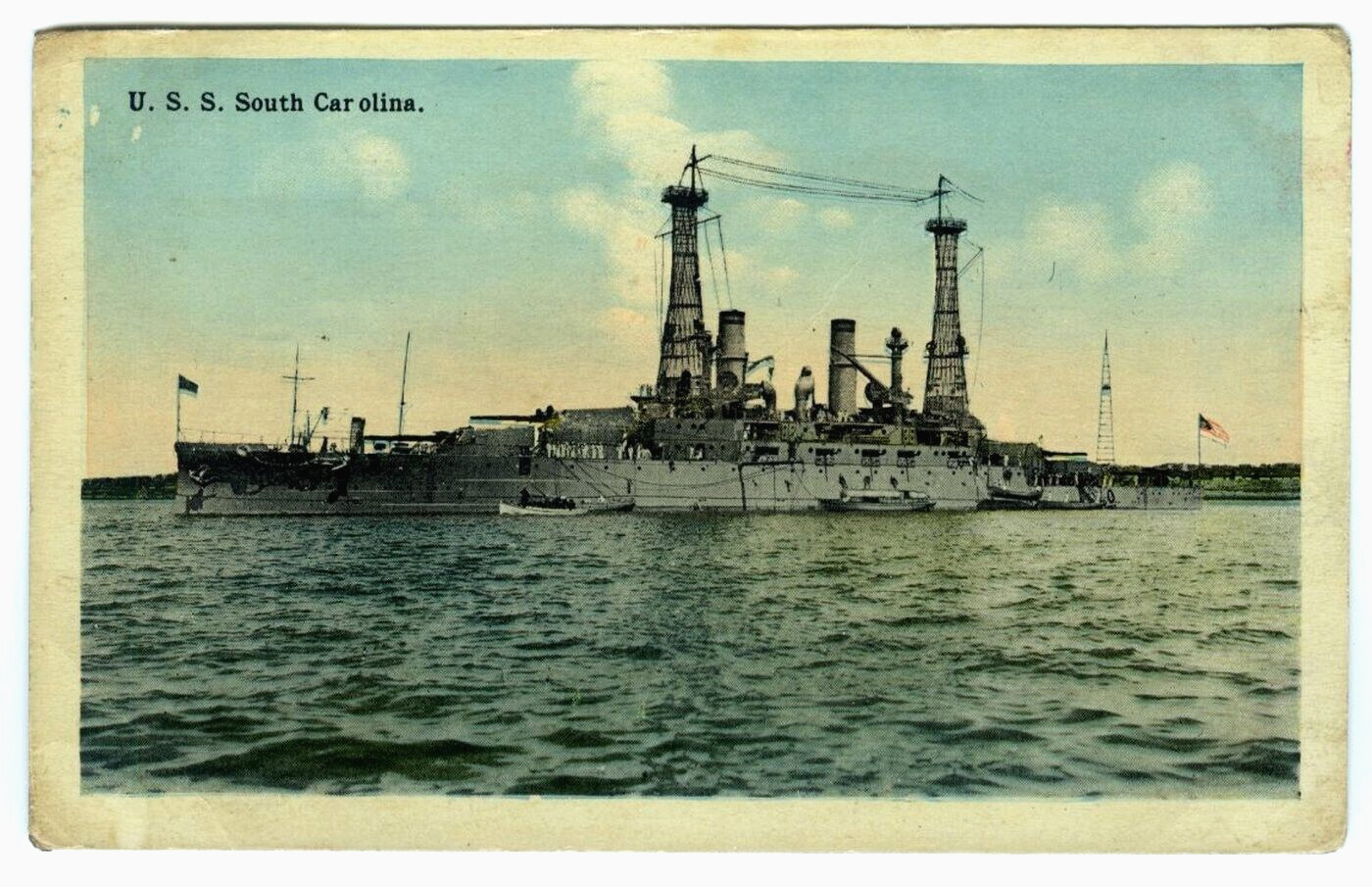 USS South Carolina U.S. Navy Battleship Postcard
