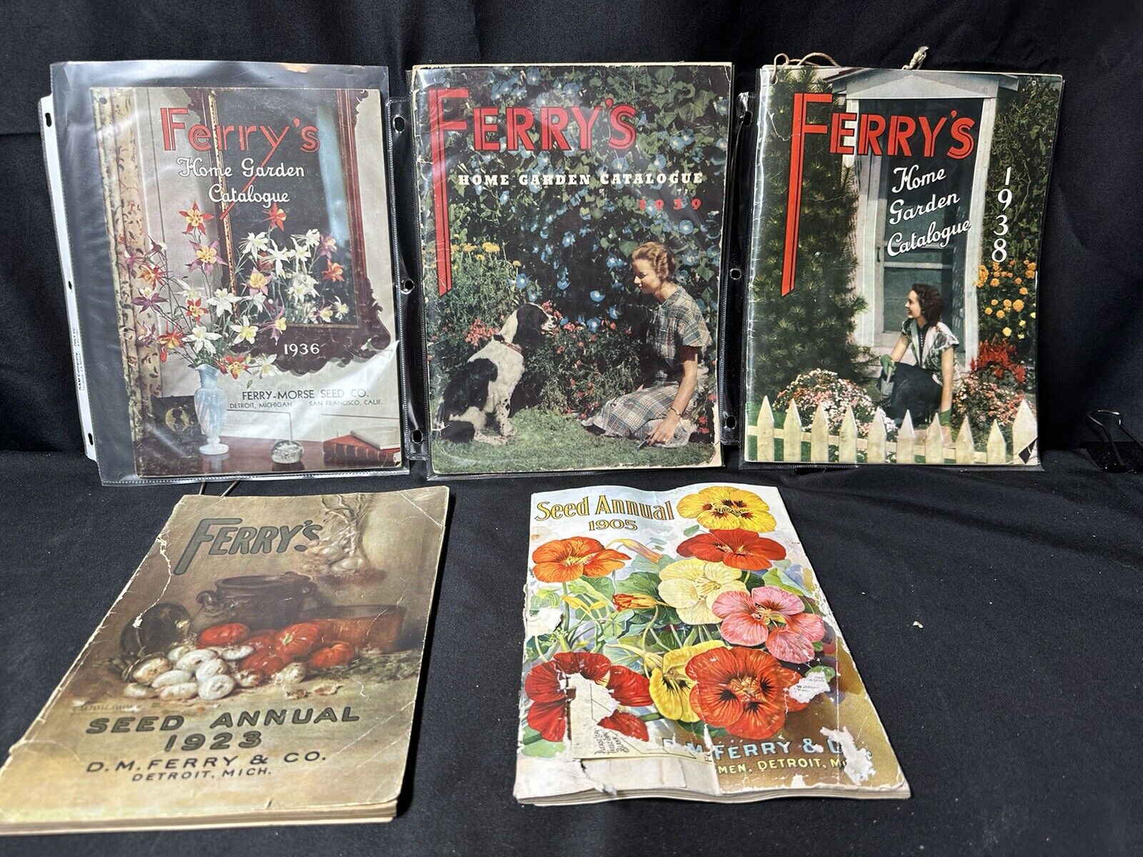 Vintage 5 Years  Ferry-Morse Seed Co. Catalogs 1905,1923,1936,1938,1939