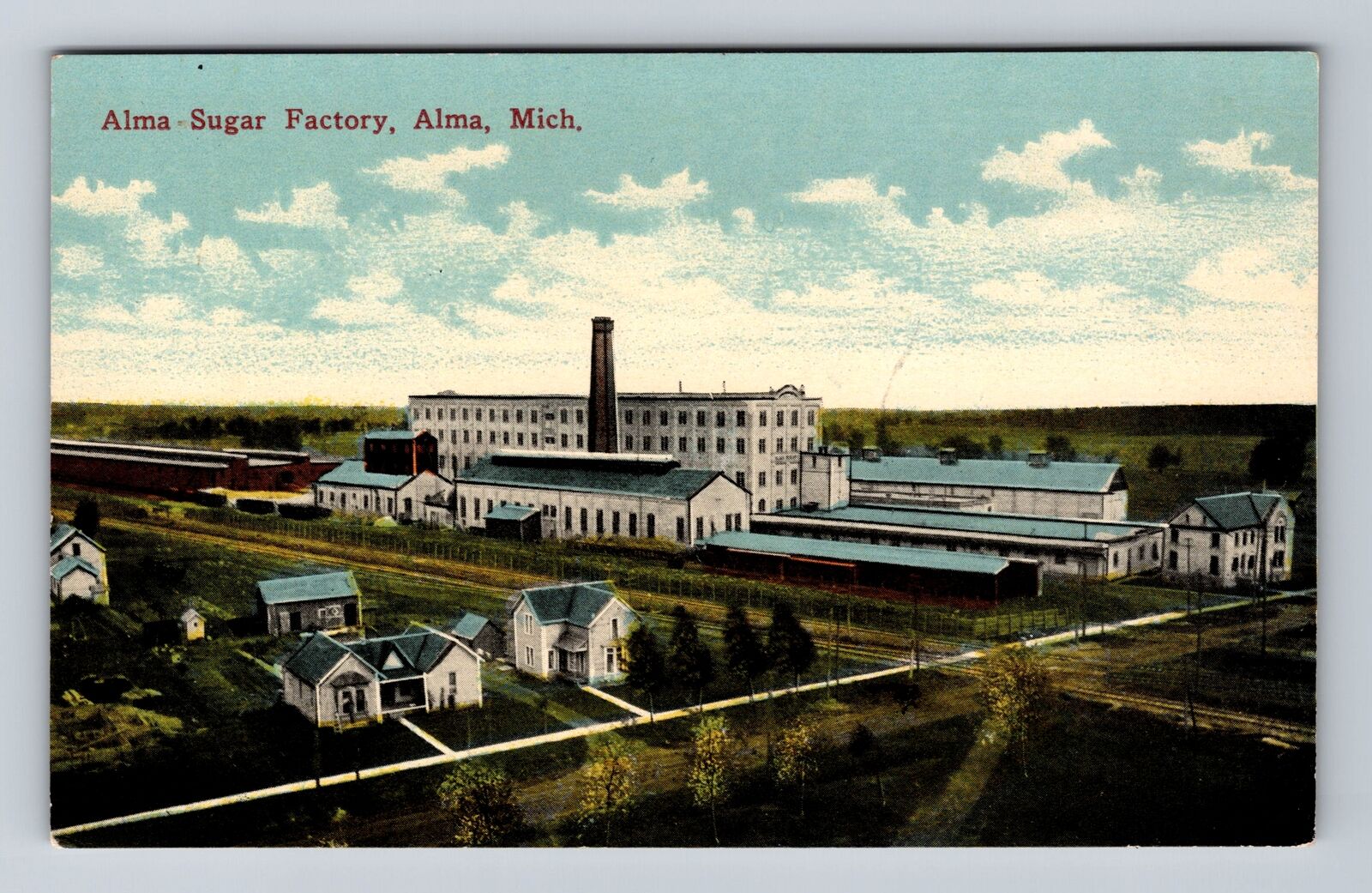 Alma MI-Michigan, Alma Sugar Factory, Antique, Souvenir Vintage Postcard