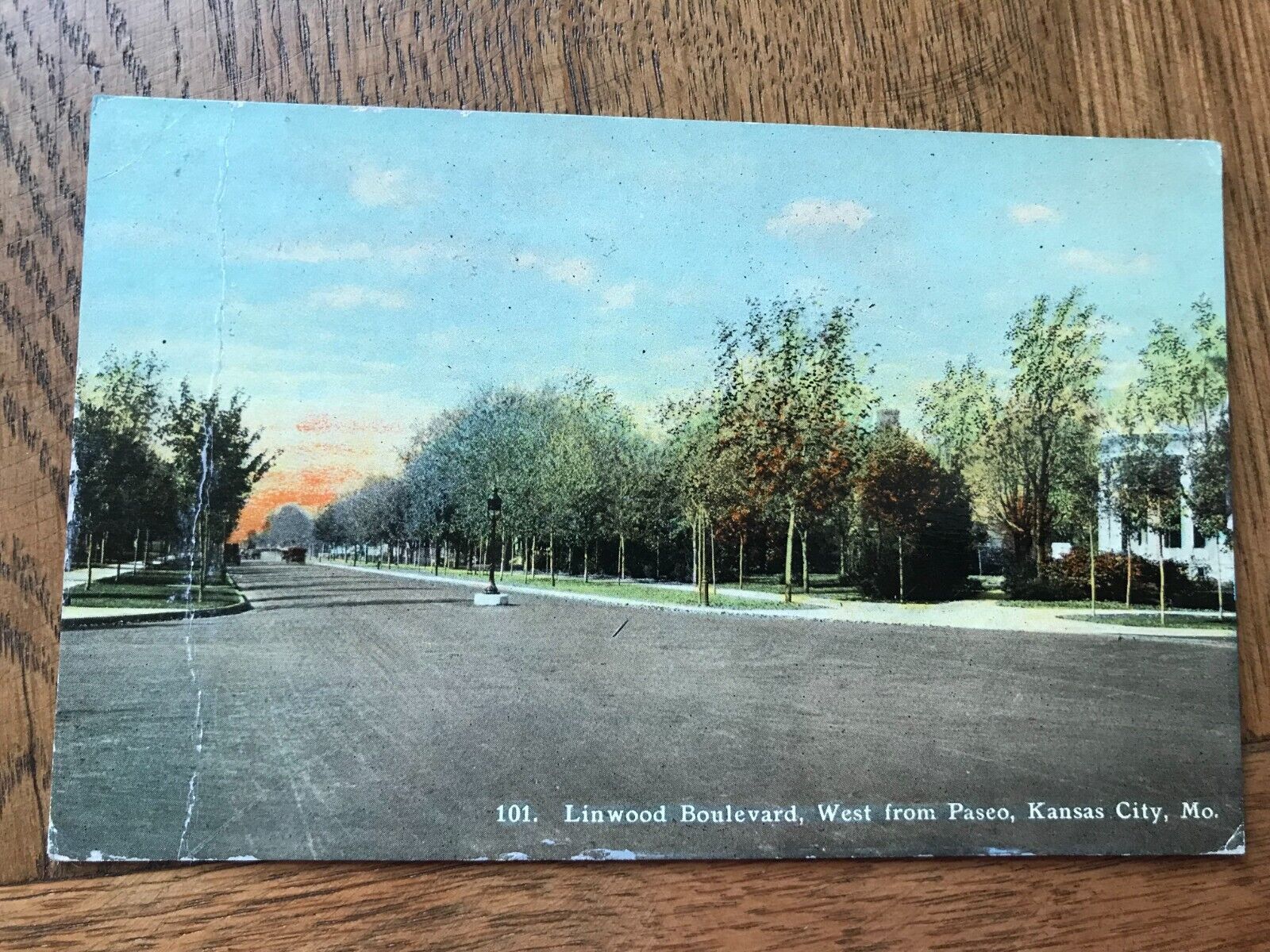 Linwood Boulevard West from Paseo Kansas City Missouri Postcard