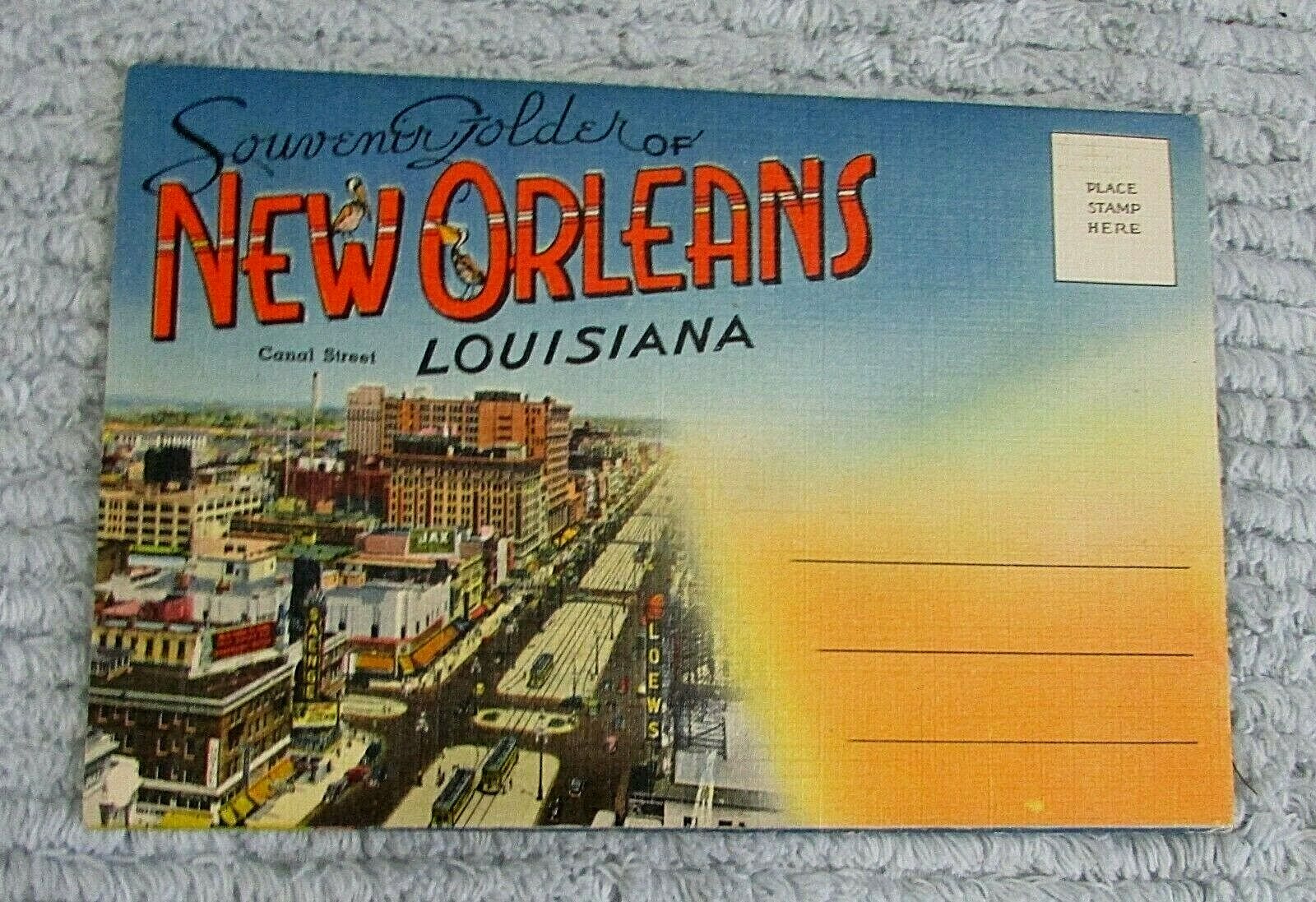 Old 1920\'s New Orleans LA Louisiana Antique Souvenir Accordion Fold Out Postcard