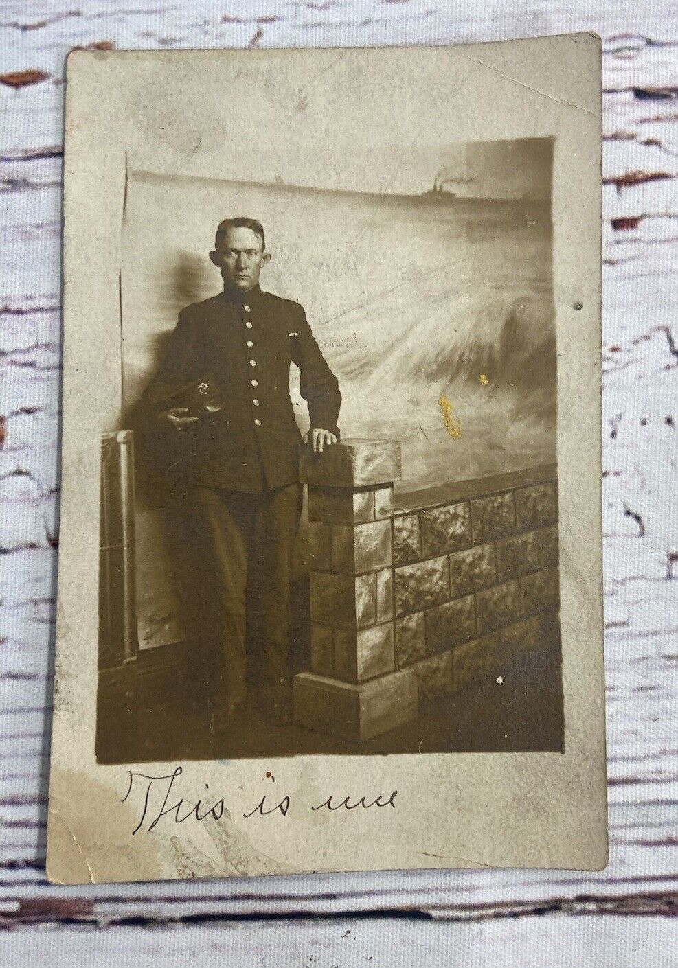 VTG U.S.M.C United States Marine Photo Postcard “This is me” Soldier EAG