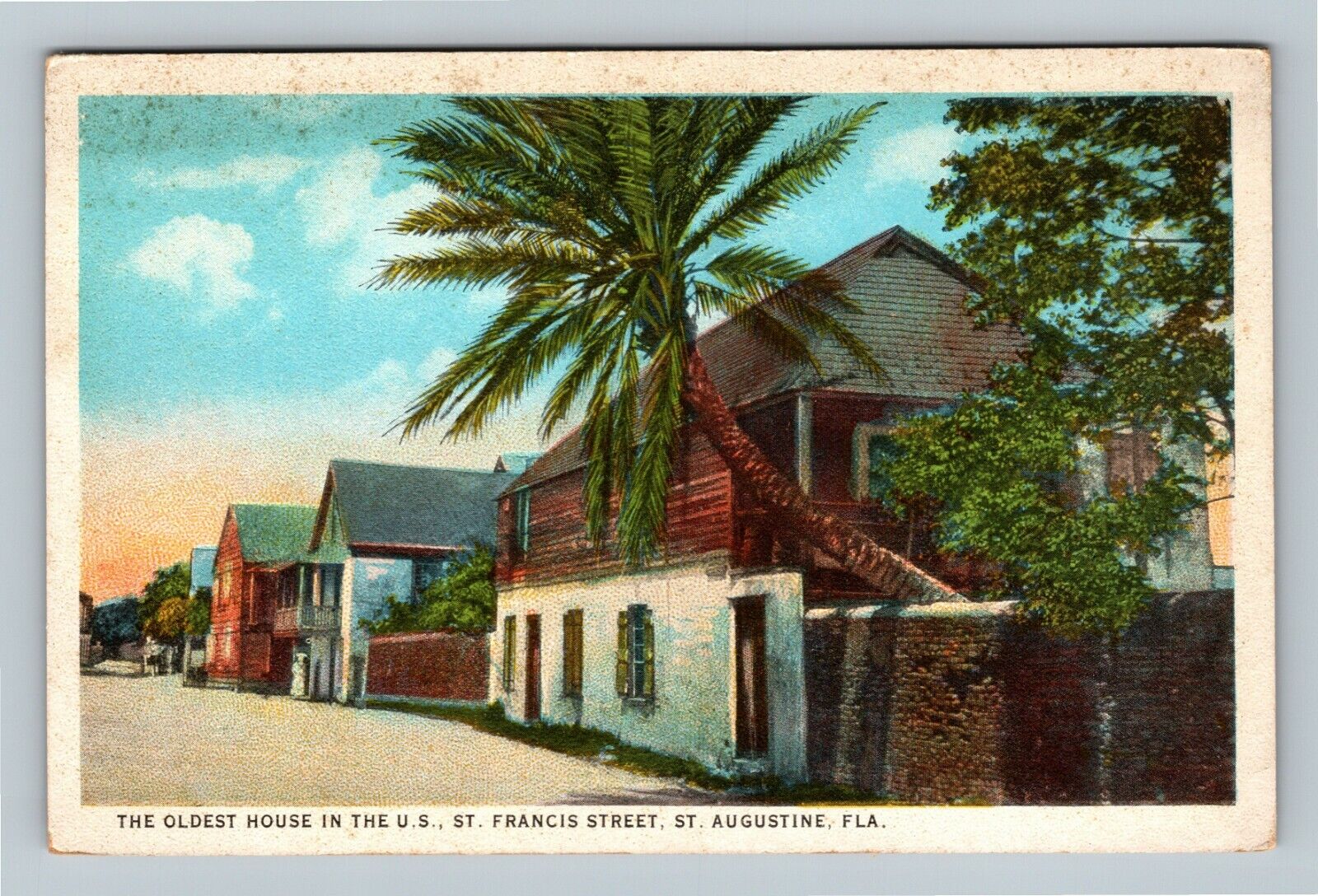 St Augustine FL, Oldest House In The US, St Francis, Florida Vintage Postcard