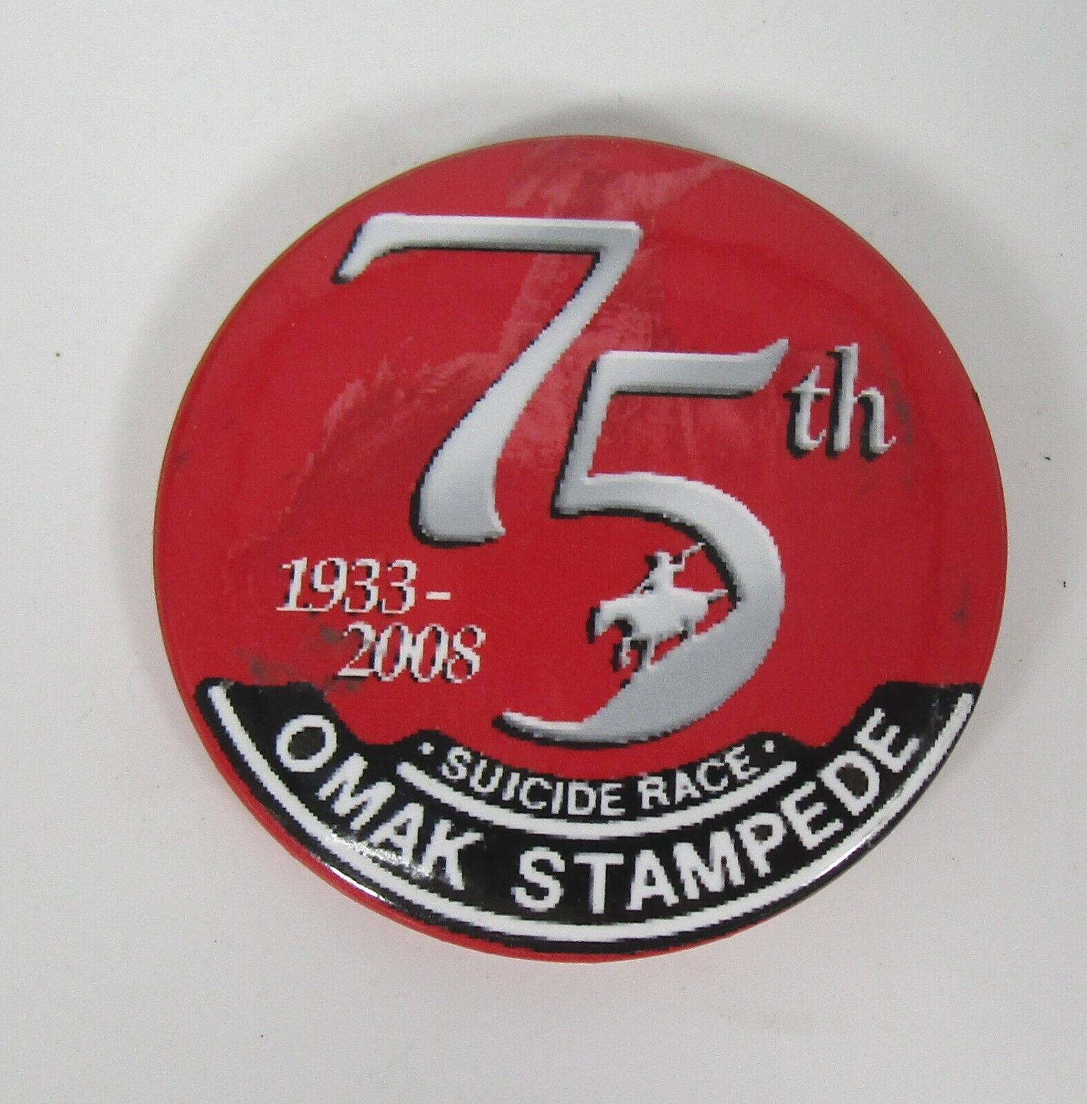 2008  Omak WA  Stampede Pin Pinback Pin Back Button Rodeo  Race 