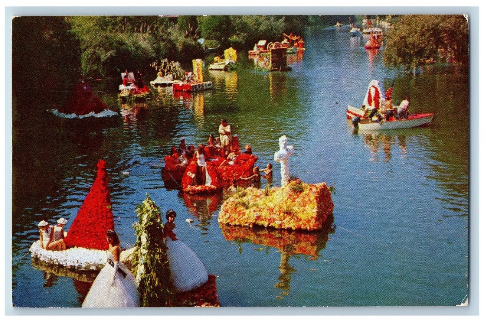 c1950's Capitola California CA Annual Begonia Festival Marine Floats Postcard