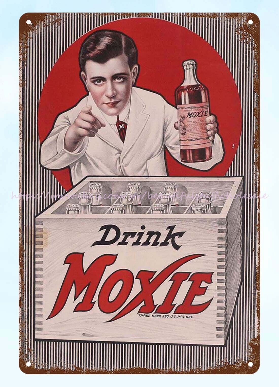 EARLY DRINK MOXIE FRAMED POSTER metal tin sign internal decoration