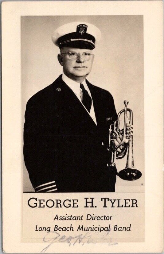 c1930s California RPPC Photo Postcard GEORGE H. TYLER Long Beach Municipal Band