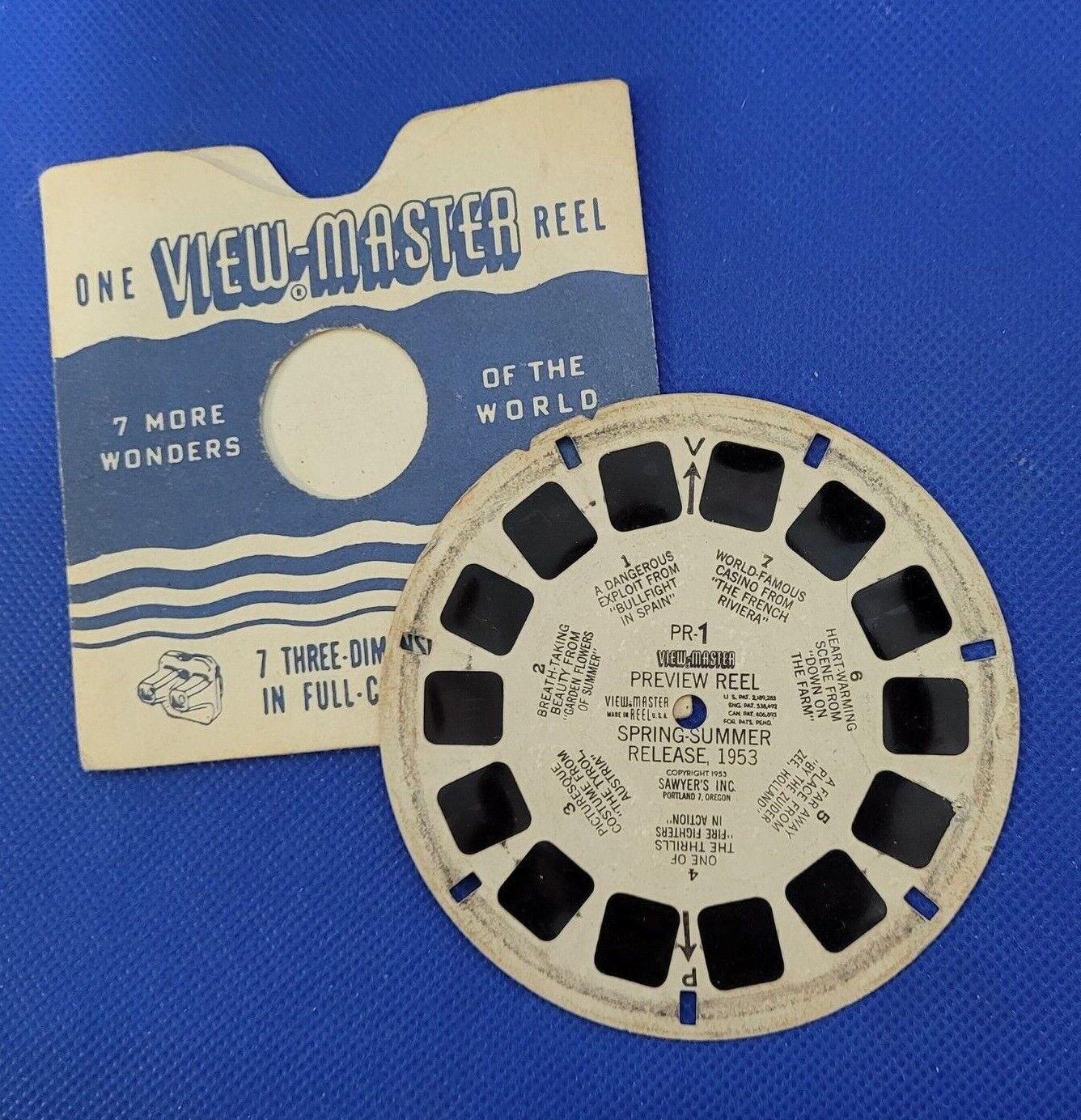 Rare Sawyer's Single view-master PR-1 Preview reel Spring Summer Release 1953