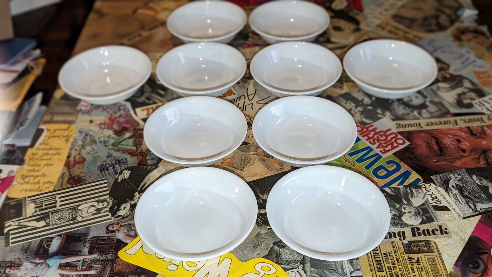 Corelle Antique Linen WHITE 2 Sets of 5 Each Dessert Bowls 5 1/4\