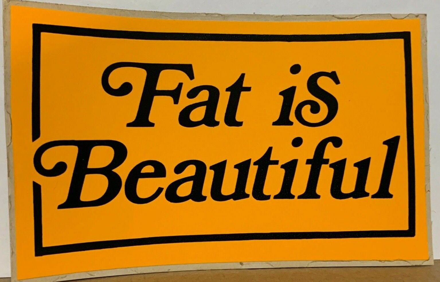 FAT IS BEAUTIFUL VINTAGE 1960\'s HIPPIE STICKER DECAL BLACKLIGHT COLLECTIBLE 3x5\