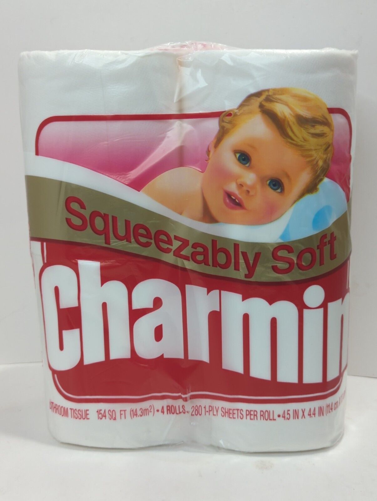 Vintage Charmin 1994 Bath Tissue Toilet Paper New Nos Unopened 4 Rolls