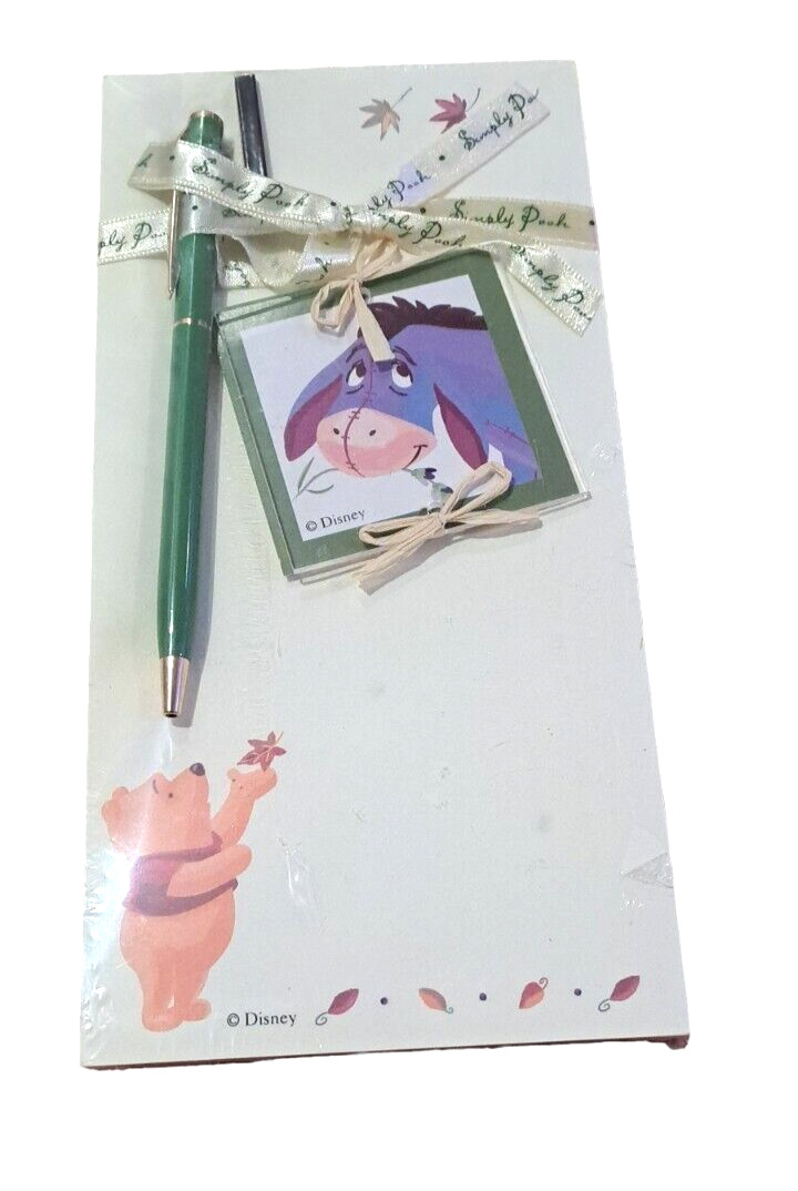 NEW Disney Simply Pooh Stationary Magnet Note pad w/Pen Winnie the Pooh & Eeyor