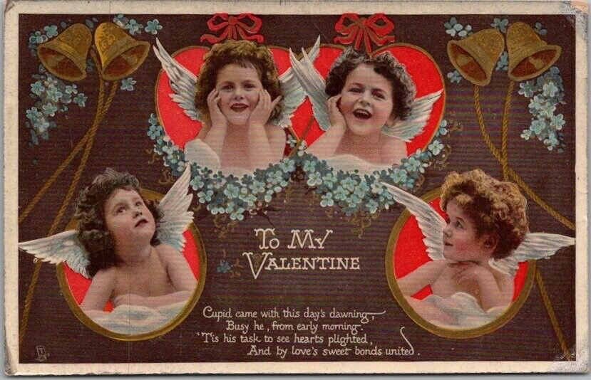 1910s Tuck's VALENTINE'S Postcard Angels 