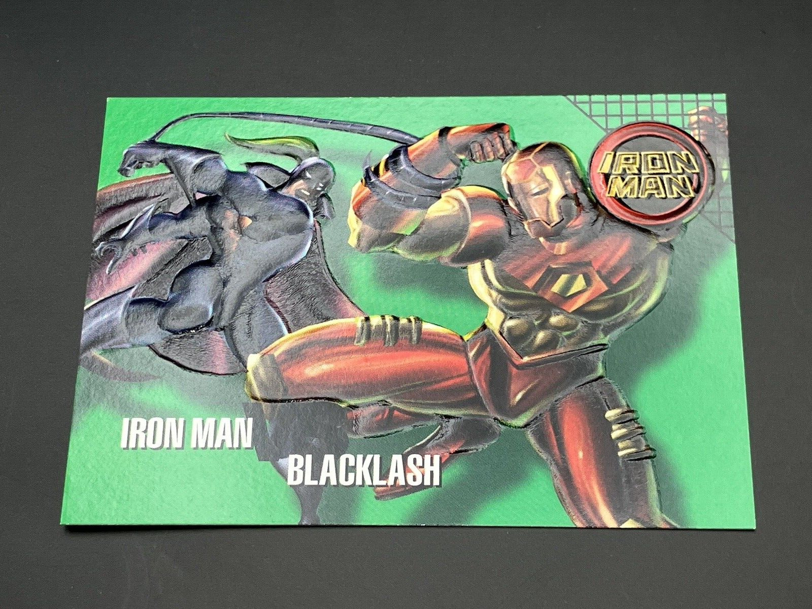 1996 Fleer Marvel Vision Iron Scraps Iron Man Vs. Backlash #95