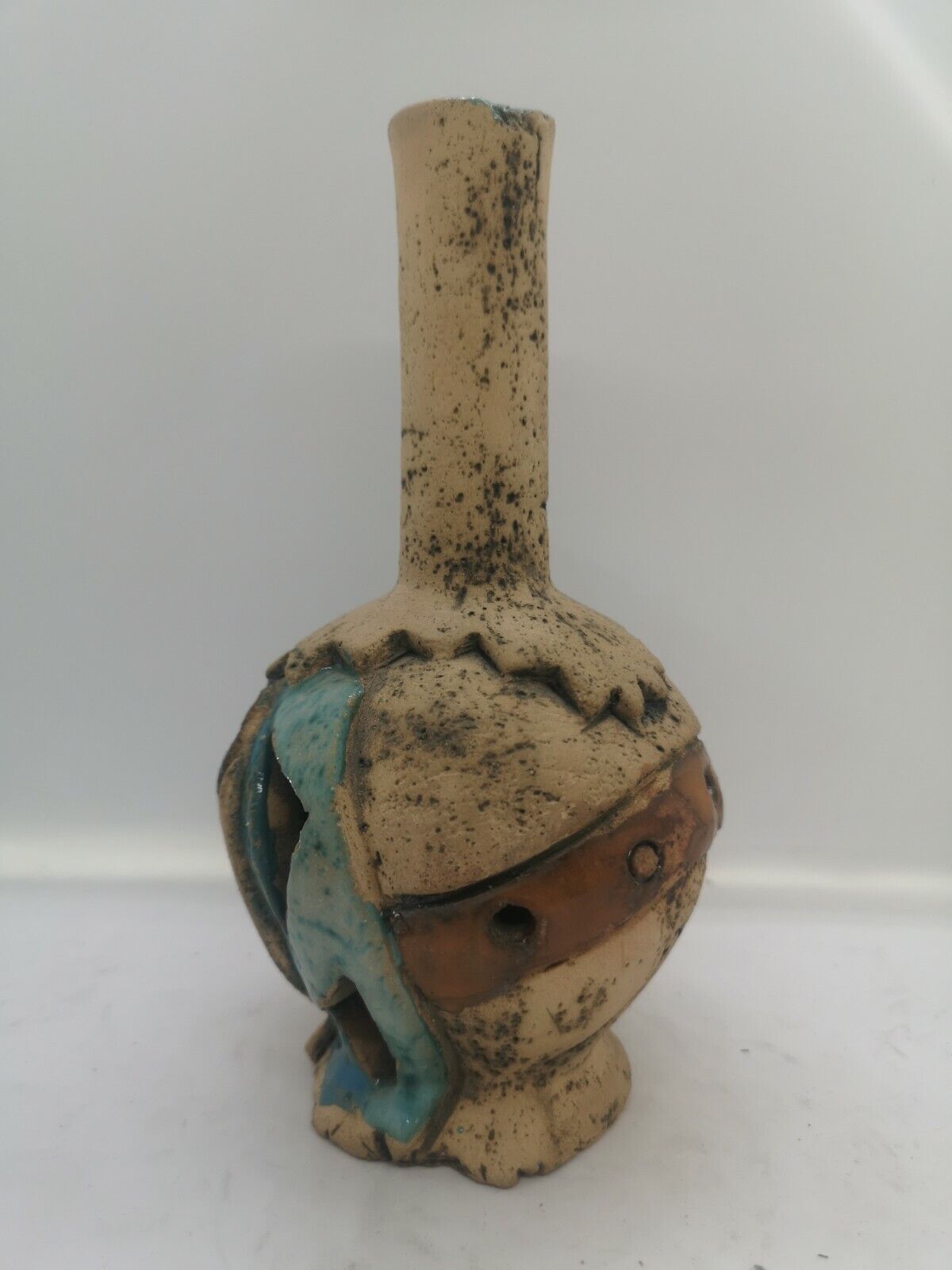 Vintage Pottery Vase Handmade Hand Painted Home Decorative Crafted Art Vintage