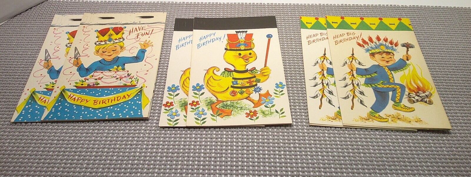 Lot of 6 Vintage Put on your Crown Birthday Cards Rare Scrapbooking, Crafting