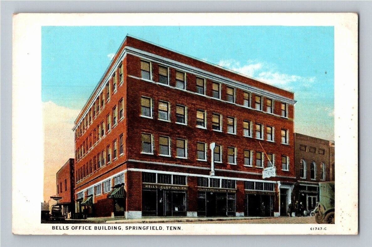 1930'S. SPRINGFIELD, TENN. BELLS OFFICE BLDG. POSTCARD. YD01