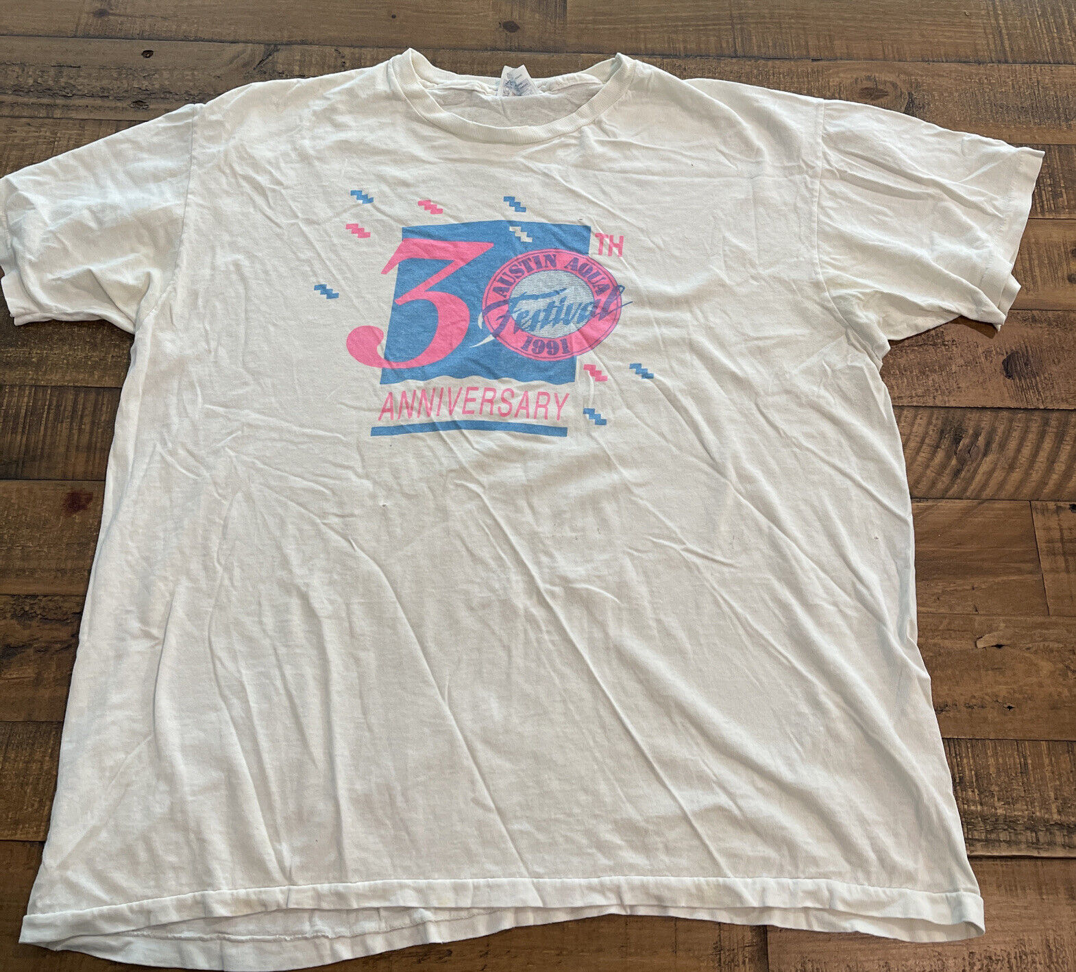 RARE 1991 Austin Aqua Festival T-SHIRT Size XL Texas single stitch 30th *
