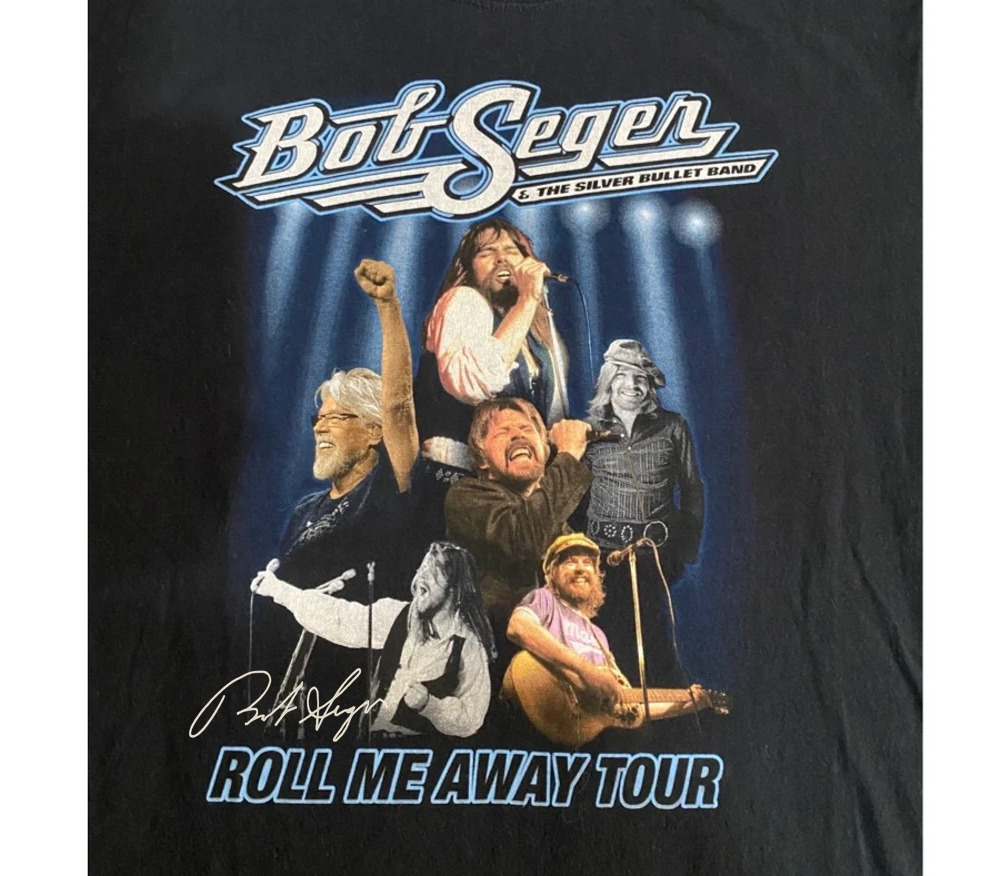 Roll Me Away Tour Bob Seger T-Shirt Black Men S-5XL HB184
