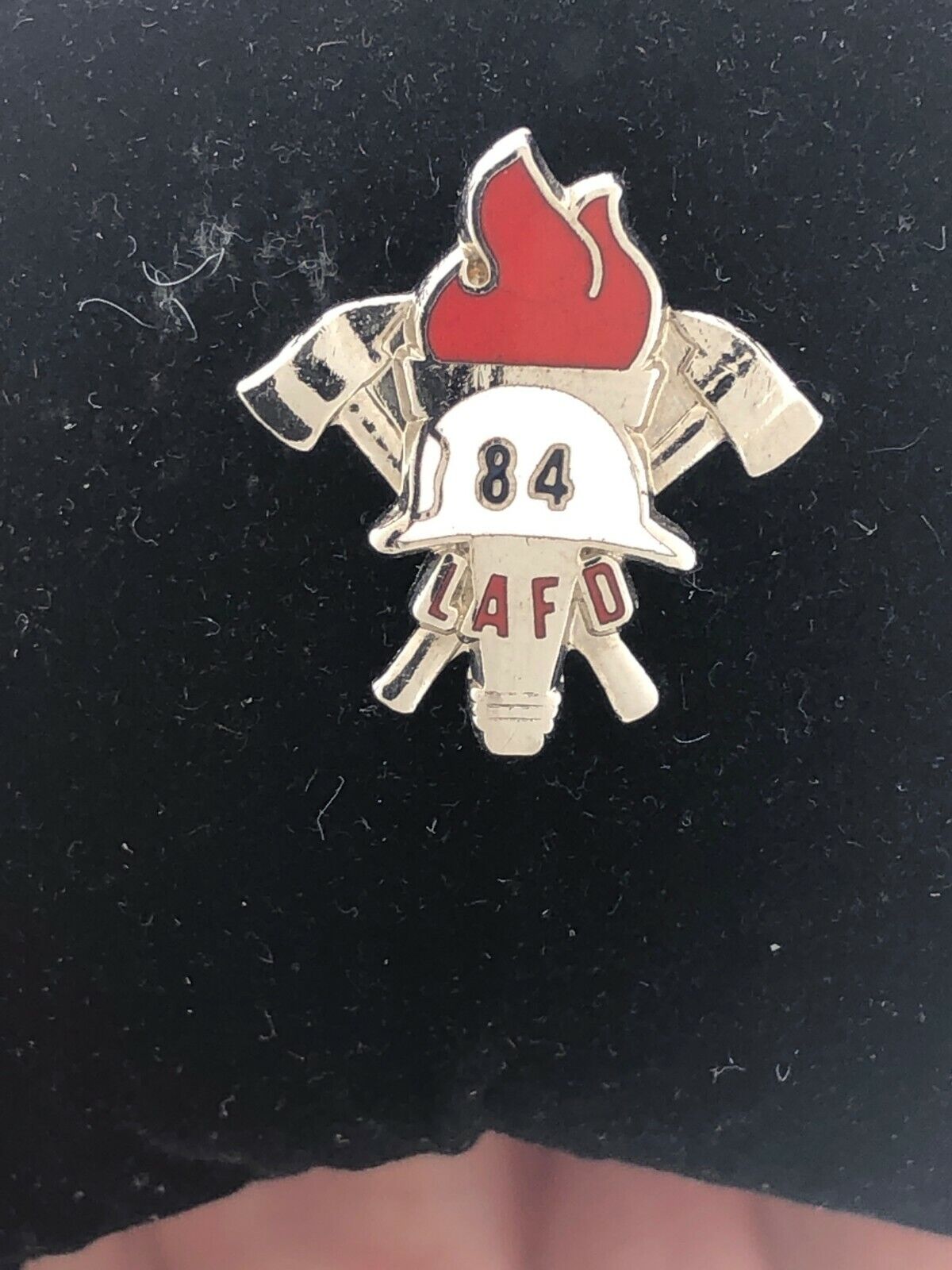 1984 LAFD Olympic Pin~Los Angeles Fire Department~Torch~Silvertone