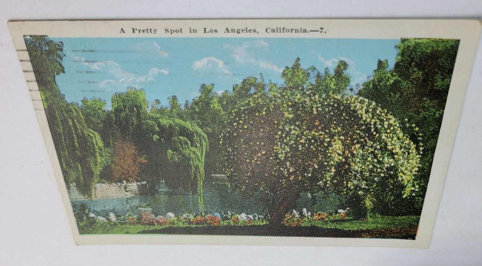 Los Angeles California Vintage 1922 Postcard A Pretty Spot