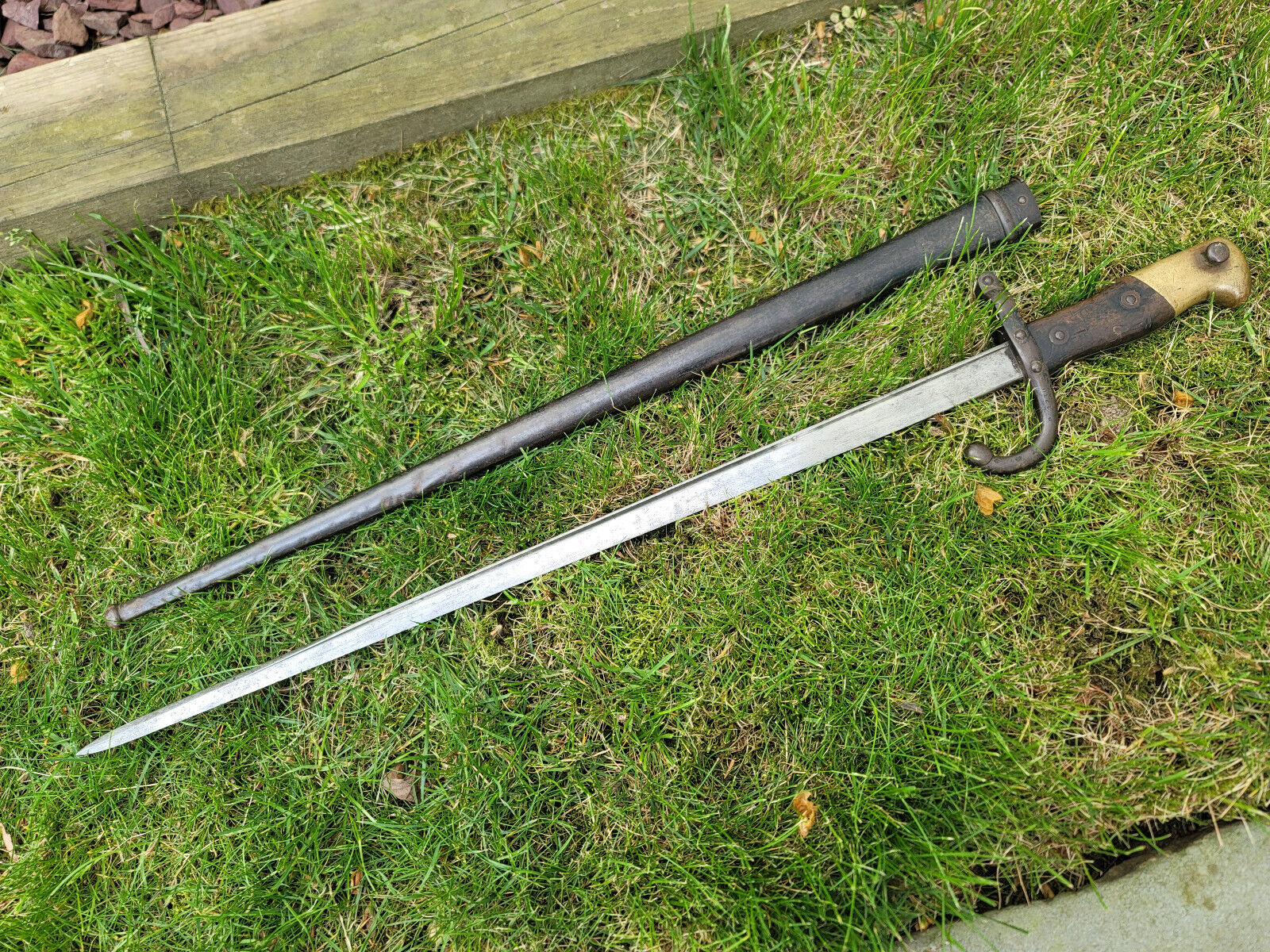Antique French 1879 Sword Bayonet  w/Scabbard