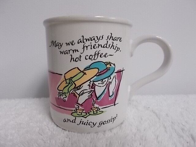 Vtg American Greetings May We Always Share Juicy Gossip Coffee Cup Mug Friends