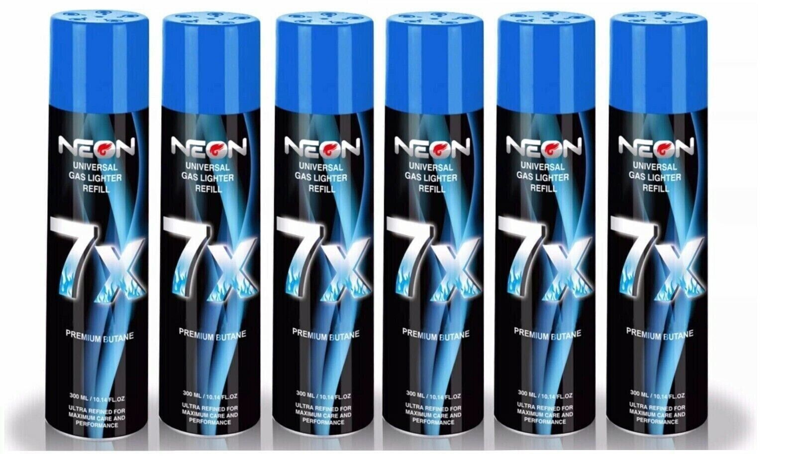 6 Can Neon 7X Refined Butane Lighter Gas Fuel Refill