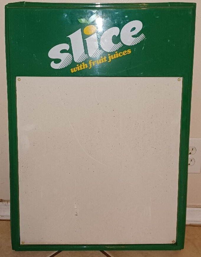 RARE VTGE Slice Soda Restaurant MENU BOARD Advertising Sign Plastic 20.5 x 29\