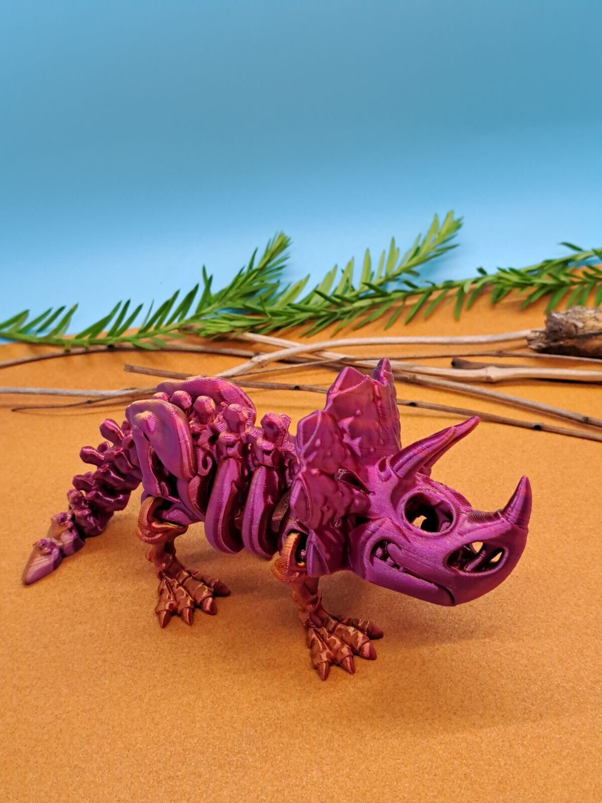 3D Printed Triceritops, 3D Printed Fidget Toy,  3D Printed Dinosaur