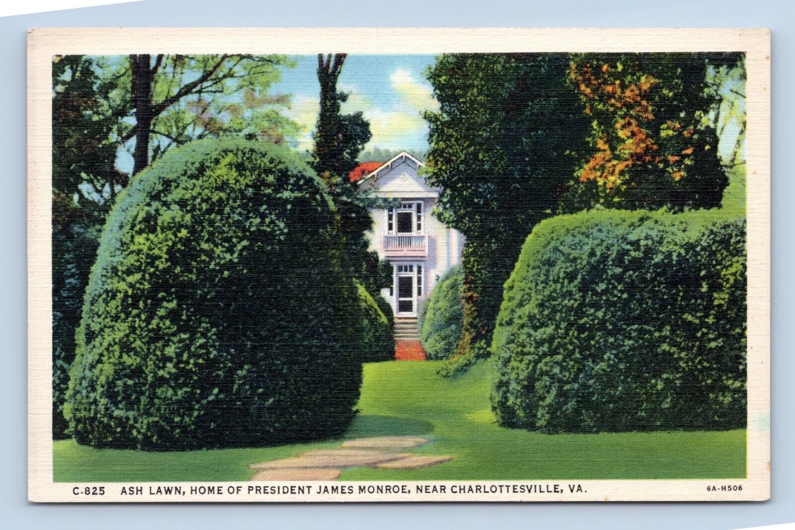 Ash Lawn Home of James Monroe Charlottesville Virginia VA UNP Linen Postcard I16