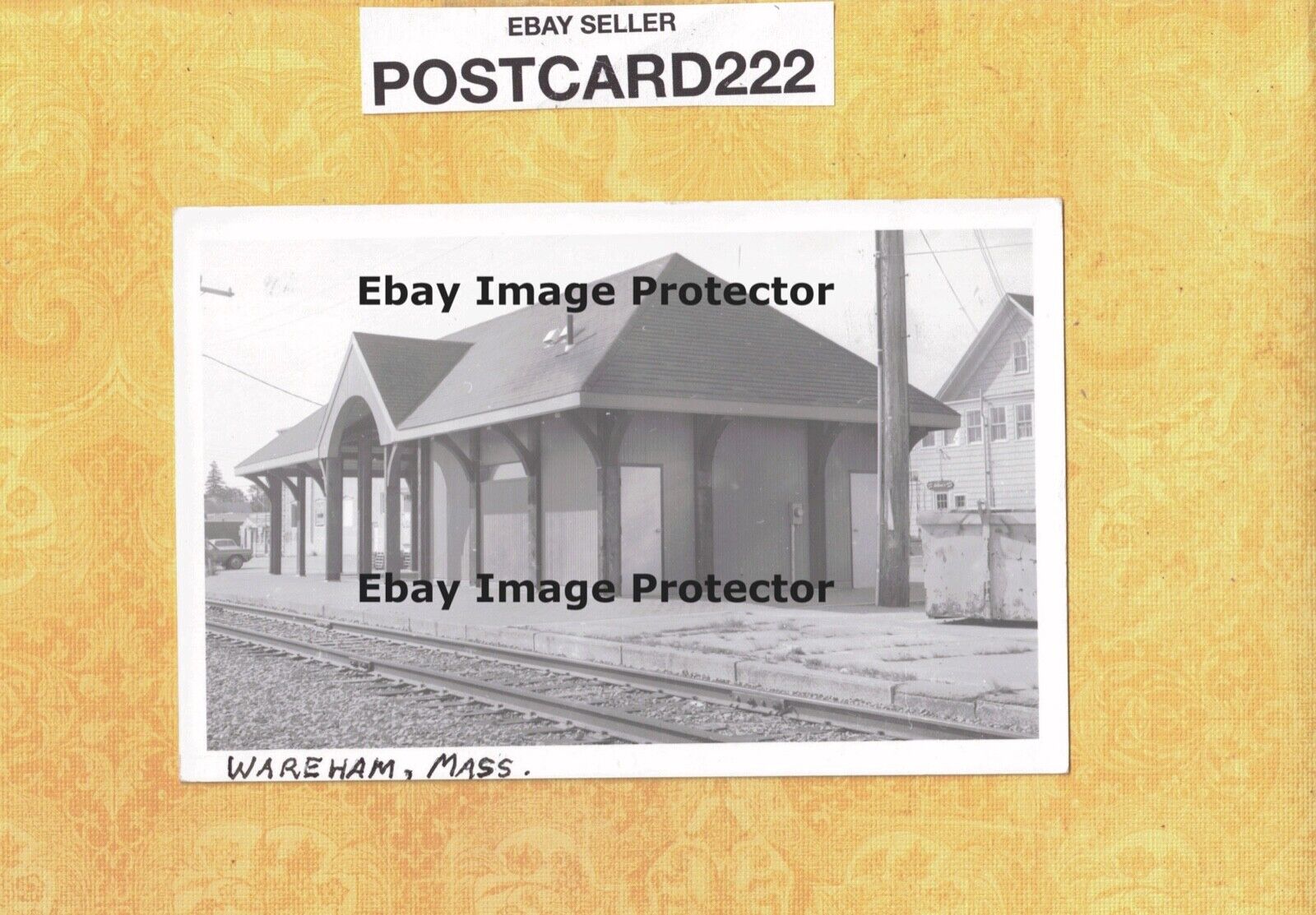 MA Wareham 1980s era ? RPPC real photo postcard RAILROAD TRAIN STATION MASS
