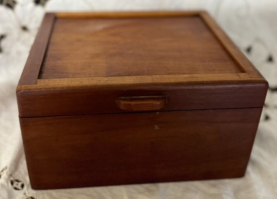 Vintage Wooden Sewing Box - WITH ACCESSORIES