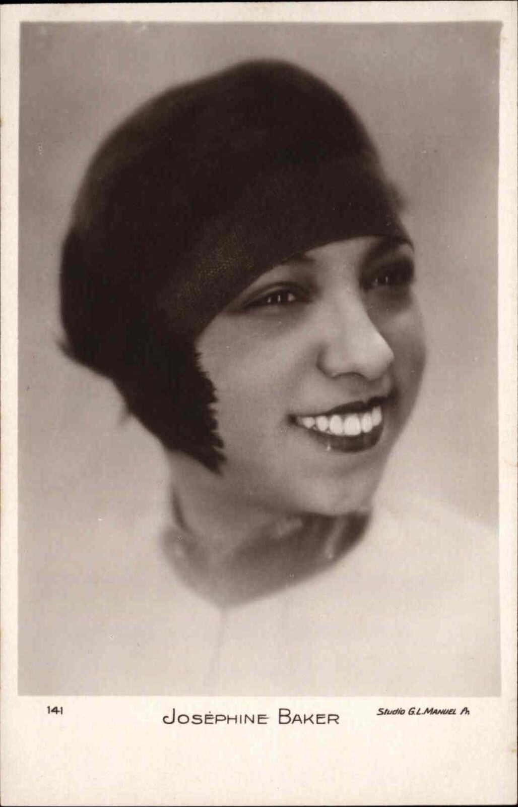 Josephine Baker Black Americana GL Manuel #141 Hat c1920s Real Photo Postcard