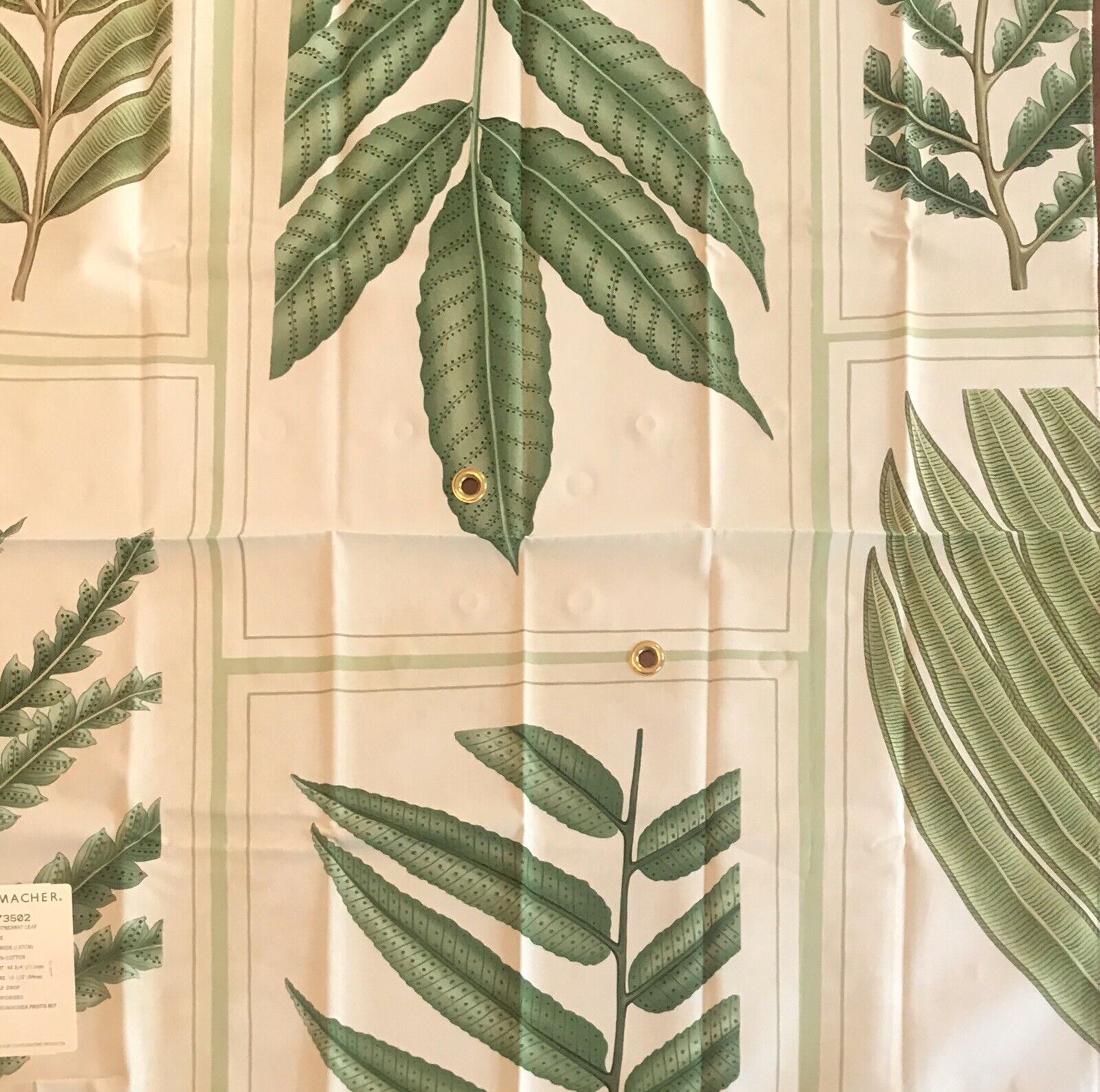 Schumacher Designer Fabric Sample-Monserrat Leaf 173502—26 X 26–New--100% Cotton