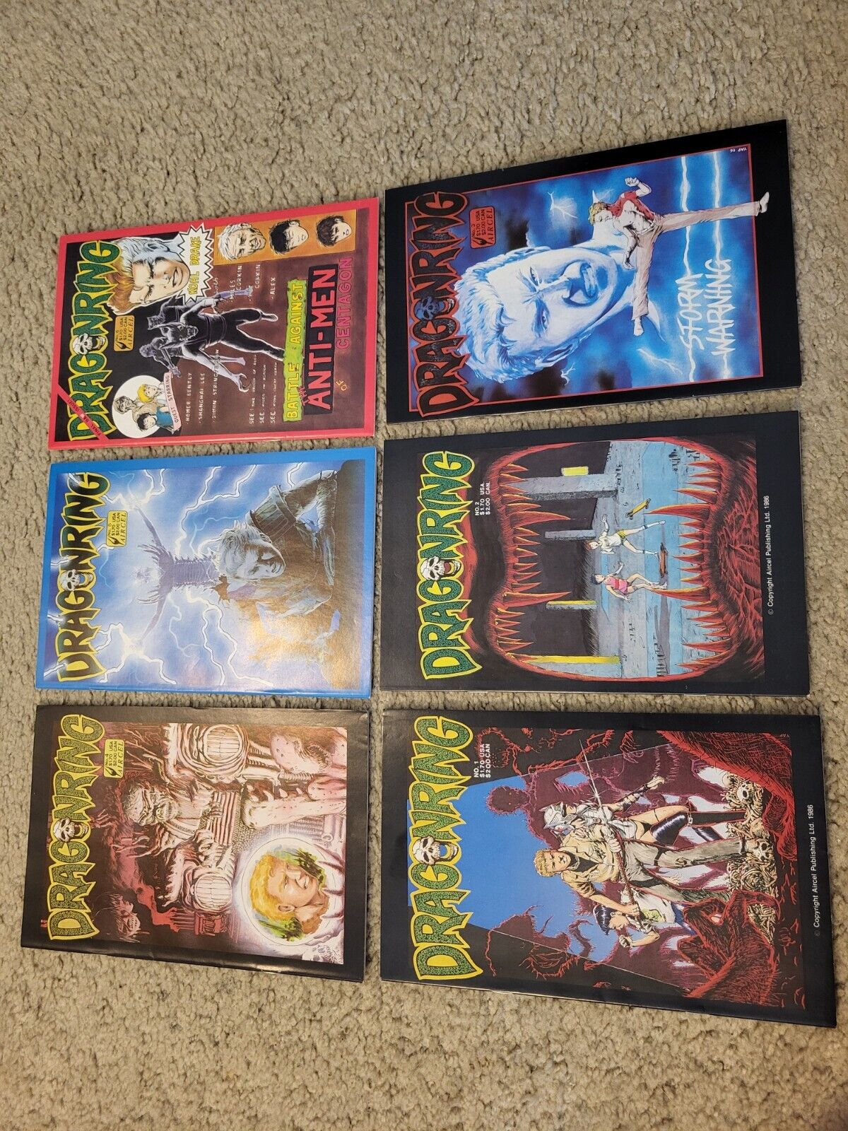 Dragonring 1, 2, 3, 4, 5, 6 Aircel Comics lot COMPLETE SET 1986 HIGH GRADE