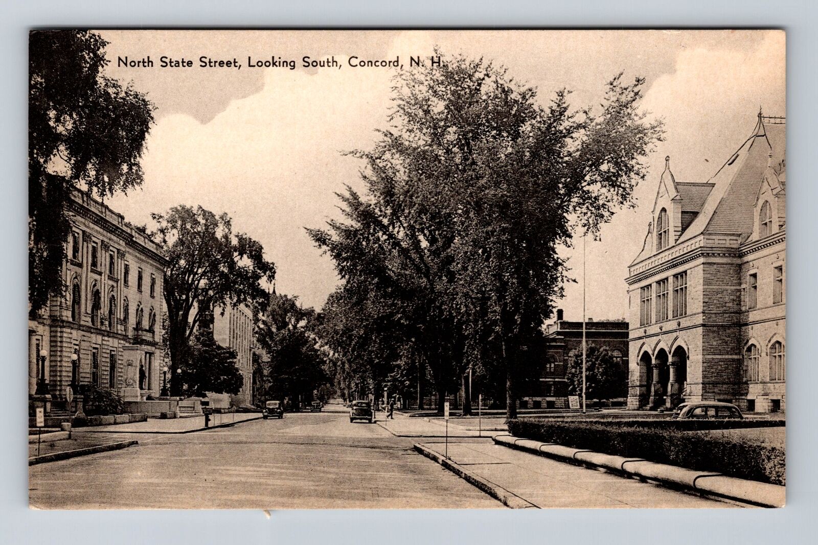 Concord NH-New Hampshire, North State Street, Advertising, Vintage Postcard